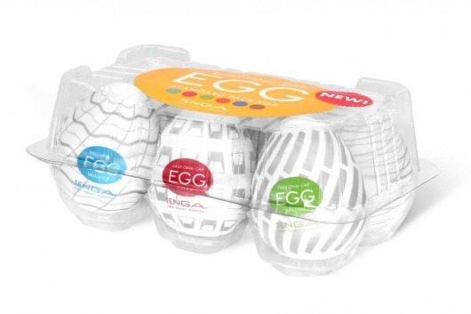 Набор из 6 мастурбаторов Tenga EGG Easy Beat с различным рельефом - Tenga - в Новокузнецке купить с доставкой