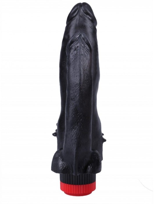 Черный сдвоенный вибратор №11 - 15,5 см. - Джага-Джага