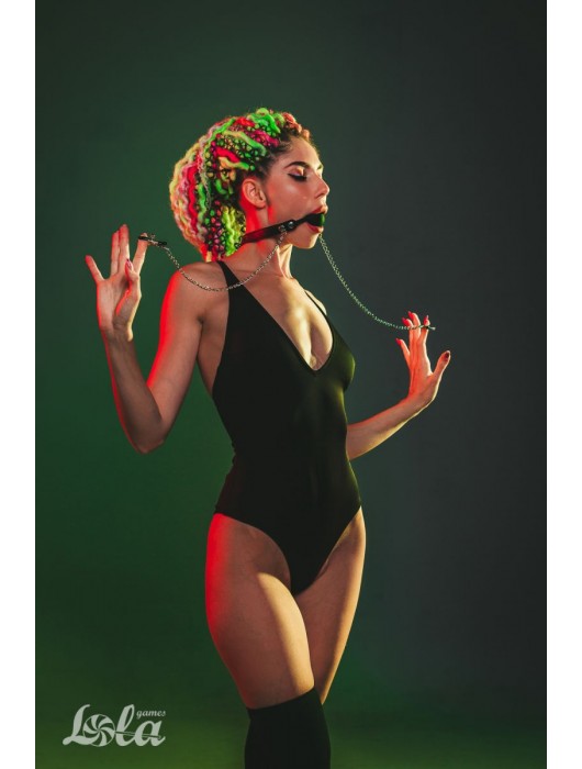 Силиконовый кляп-шар Hentai с зажимами на соски - Lola Games - купить с доставкой в Новокузнецке