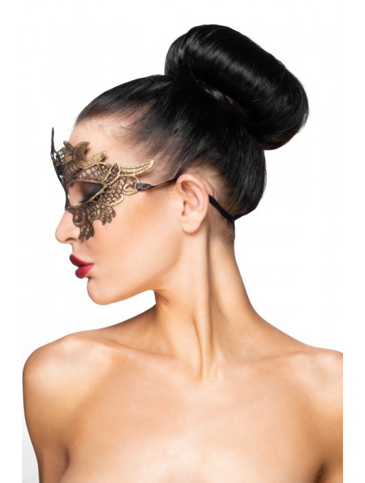 Золотистая карнавальная маска  Шеретан - Джага-Джага купить с доставкой