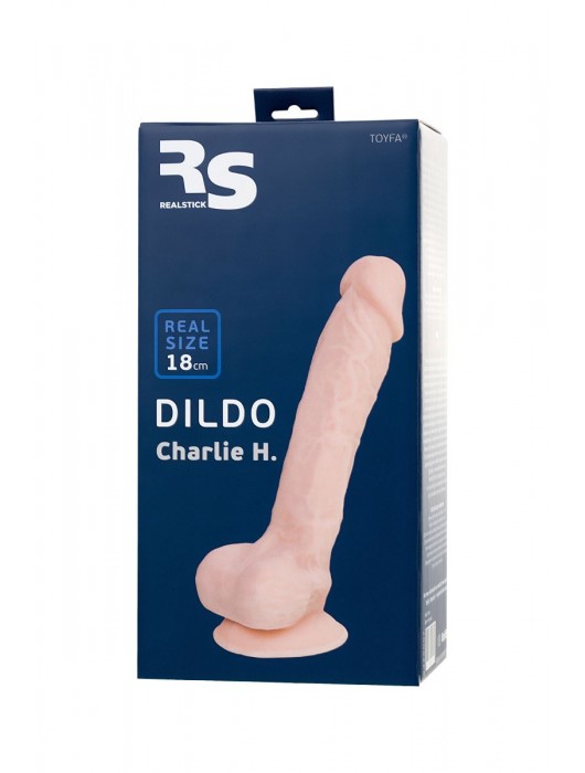 Телесный фаллоимитатор-реалистик Charlie H - 18 см. - Toyfa Basic