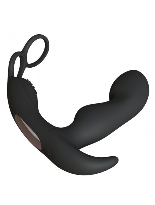 Черный вибромассажер простаты Taurus с эрекционным кольцом - Le Frivole - в Новокузнецке купить с доставкой