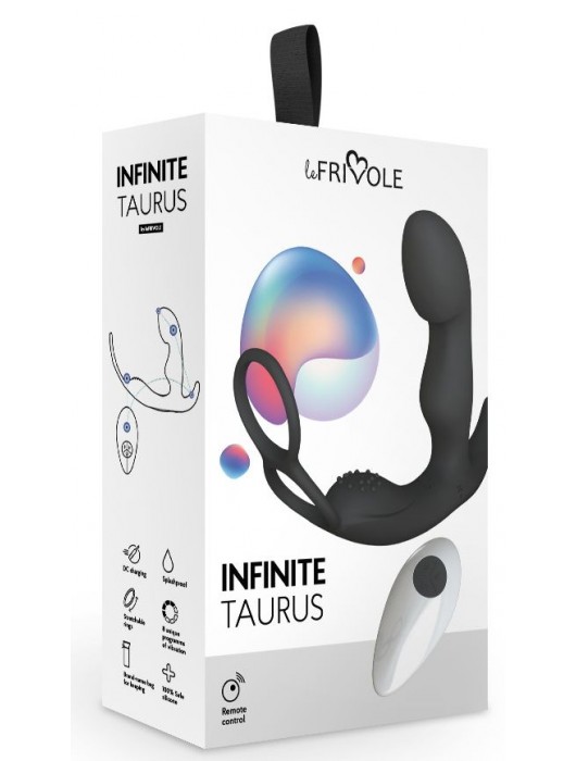 Черный вибромассажер простаты Taurus с эрекционным кольцом - Le Frivole - в Новокузнецке купить с доставкой