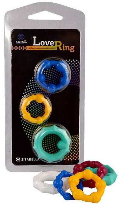 Набор из 3 цветных эрекционных колец Love Ring - Sitabella - в Новокузнецке купить с доставкой