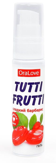 Гель-смазка Tutti-frutti со вкусом барбариса - 30 гр. - Биоритм - купить с доставкой в Новокузнецке