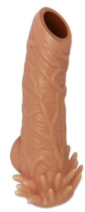 Телесная насадка с усиками и открытой головкой Nude Sleeve M - 12 см. - KOKOS - в Новокузнецке купить с доставкой