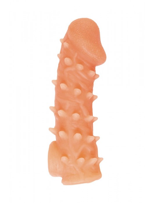 Телесная закрытая насадка с пупырышками Cock Sleeve Size S - 13,8 см. - KOKOS - в Новокузнецке купить с доставкой