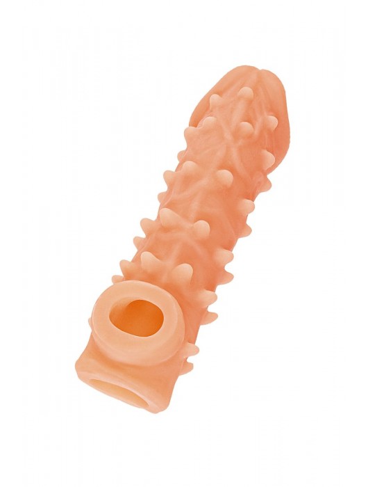 Телесная закрытая насадка с пупырышками Cock Sleeve Size S - 13,8 см. - KOKOS - в Новокузнецке купить с доставкой