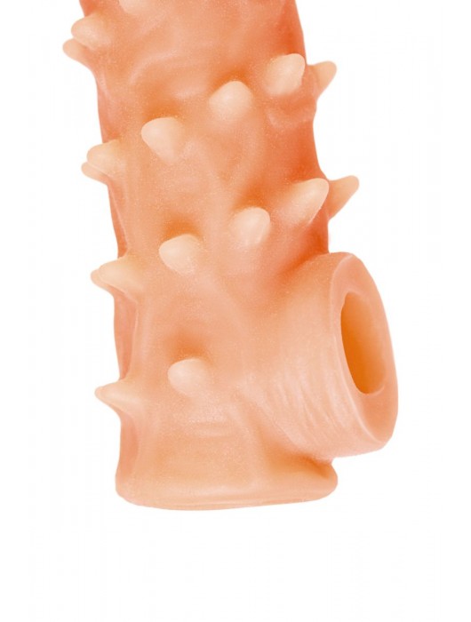 Телесная закрытая насадка с пупырышками Cock Sleeve Size S - 13,8 см. - KOKOS - в Новокузнецке купить с доставкой