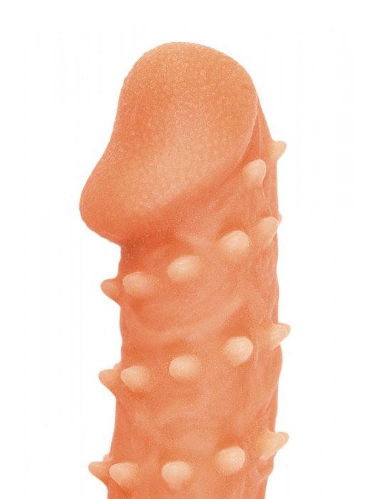 Телесная закрытая насадка с пупырышками Cock Sleeve Size S - 13,8 см. - KOKOS - в Новокузнецке купить с доставкой