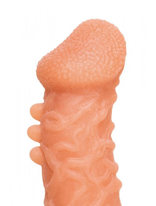 Телесная закрытая насадка с шершавой головкой Cock Sleeve Size S - 13,8 см. - KOKOS - в Новокузнецке купить с доставкой