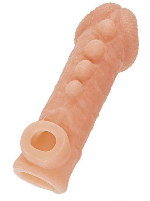 Телесная закрытая насадка с шишечками Cock Sleeve Size S - 13,8 см. - KOKOS - в Новокузнецке купить с доставкой