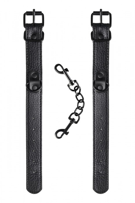 Узкие черные наручники на сцепке - ToyFa - купить с доставкой в Новокузнецке Узкие черные наручники на сцепке - ToyFa - купить с доставкой в Новокузнецке