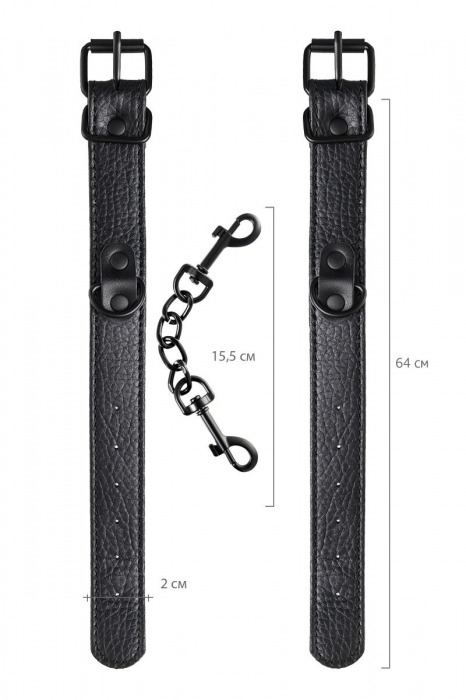 Узкие черные наручники на сцепке - ToyFa - купить с доставкой в Новокузнецке Узкие черные наручники на сцепке - ToyFa - купить с доставкой в Новокузнецке
