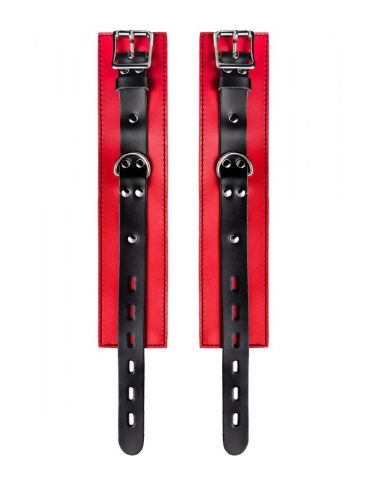 Красно-черные оковы на ноги из кожи - ToyFa - купить с доставкой в Новокузнецке