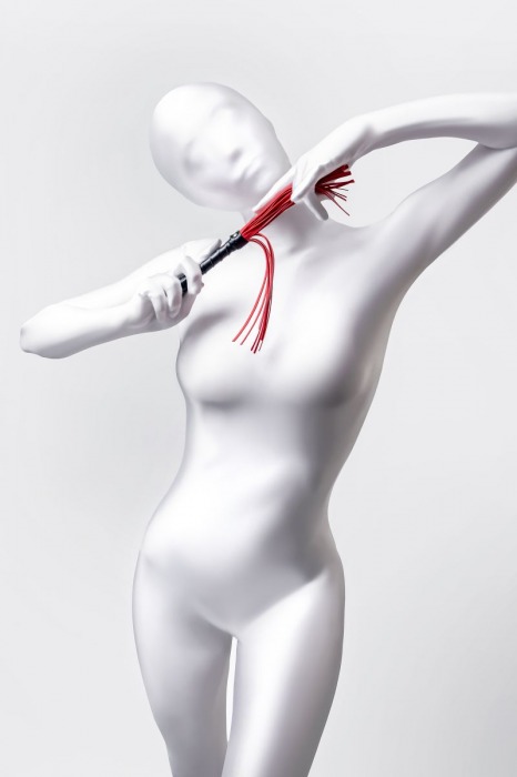 Красно-черный флоггер Anonymo - 28 см. - ToyFa - купить с доставкой в Новокузнецке