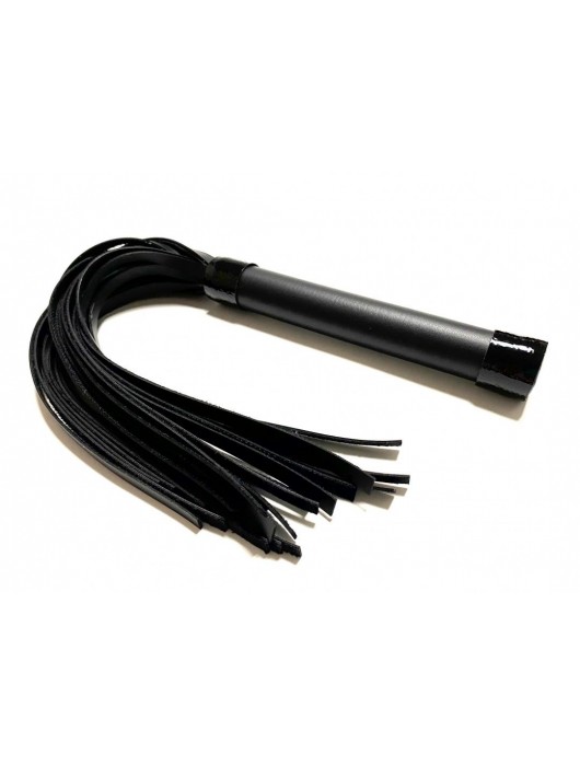 Черная плеть из эко-кожи - 42 см. - БДСМ Арсенал - купить с доставкой в Новокузнецке