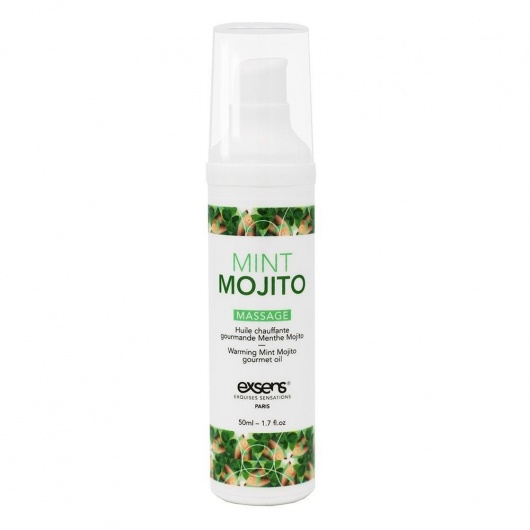 Разогревающее массажное масло с ароматом мохито Gourmet Mint Mojito - 50 мл. - Exsens - купить с доставкой в Новокузнецке