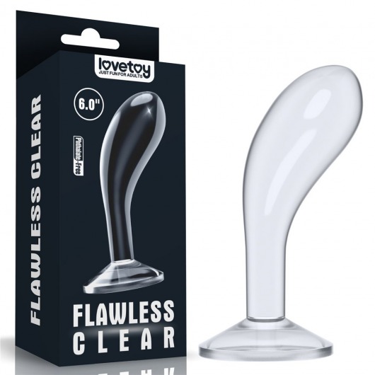 Прозрачный стимулятор простаты Flawless Clear Prostate Plug - 15 см. - Lovetoy - в Новокузнецке купить с доставкой