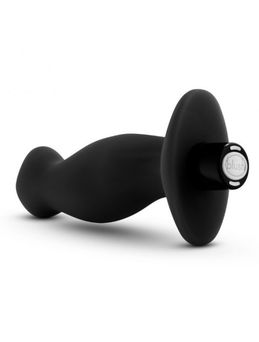 Черный анальный вибромассажёр Silicone Vibrating Prostate Massager 02 - 10,8 см. - Blush Novelties - в Новокузнецке купить с доставкой