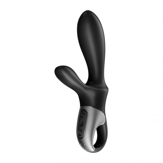 Черный анальный вибратор Heat Climax+ с функцией нагрева - 20,6 см. - Satisfyer - в Новокузнецке купить с доставкой