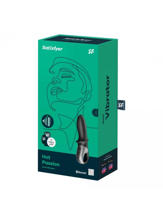 Черный анальный вибратор Hot Passion с функцией нагрева - Satisfyer - в Новокузнецке купить с доставкой