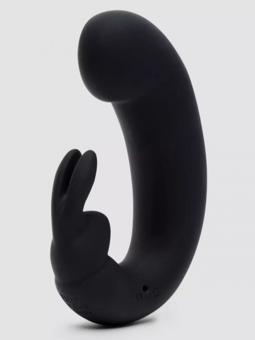 Черный мини-вибратор  кролик  Sensation Rechargeable G-Spot Rabbit Vibrator - 11,4 см. - Fifty Shades of Grey