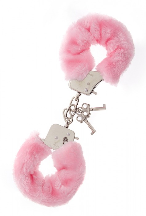 Металлические наручники с розовой меховой опушкой METAL HANDCUFF WITH PLUSH PINK - Dream Toys - купить с доставкой в Новокузнецке