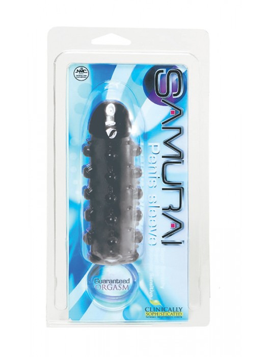 Дымчатая стимулирующая насадка с закрытой головкой SAMURAI PENIS SLEEVE BLACK - 14,5 см. - NMC - в Новокузнецке купить с доставкой