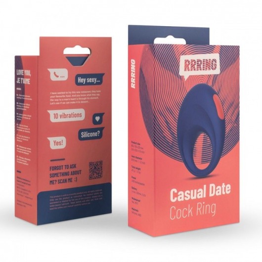 Синее эрекционное кольцо RRRING Casual Date Cock Ring - FeelzToys - в Новокузнецке купить с доставкой