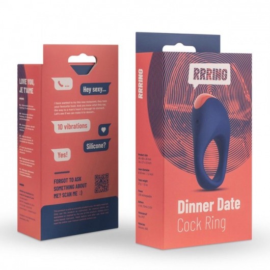 Синее эрекционное кольцо RRRING Dinner Date Cock Ring - FeelzToys - в Новокузнецке купить с доставкой