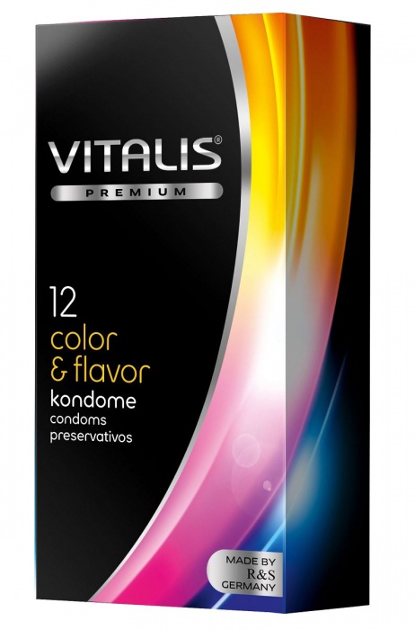 Цветные ароматизированные презервативы VITALIS PREMIUM color   flavor - 12 шт. - Vitalis - купить с доставкой в Новокузнецке