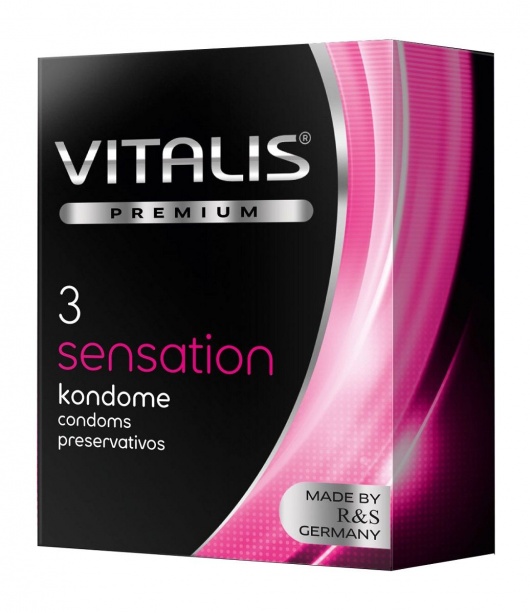 Презервативы с пупырышками и кольцами VITALIS PREMIUM sensation - 3 шт. - Vitalis - купить с доставкой в Новокузнецке