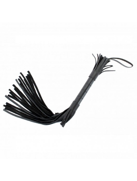 Короткая чёрная плетка из натуральной кожи - БДСМ Арсенал - купить с доставкой в Новокузнецке