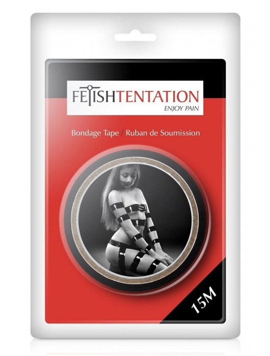 Черный скотч для фиксации - 15 м. - Fetish Tentation - купить с доставкой в Новокузнецке