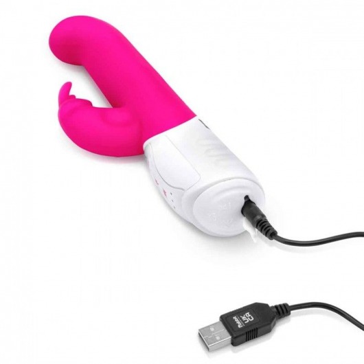 Розовый вибромассажер для G-точки Come hither G-Spot Rabbit - 24,5 см. - Rabbit Essentials