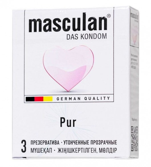 Супертонкие презервативы Masculan Pur - 3 шт. - Masculan - купить с доставкой в Новокузнецке