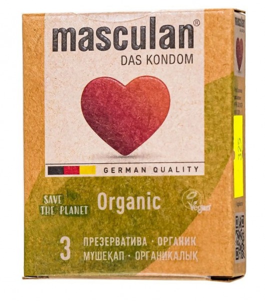 Экологически чистые презервативы Masculan Organic - 3 шт. - Masculan - купить с доставкой в Новокузнецке