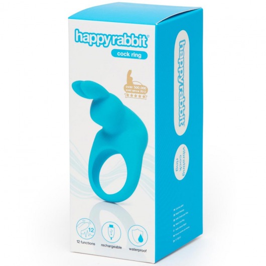 Голубое эрекционное виброкольцо Happy Rabbit Rechargeable Rabbit Cock Ring - Happy Rabbit - в Новокузнецке купить с доставкой