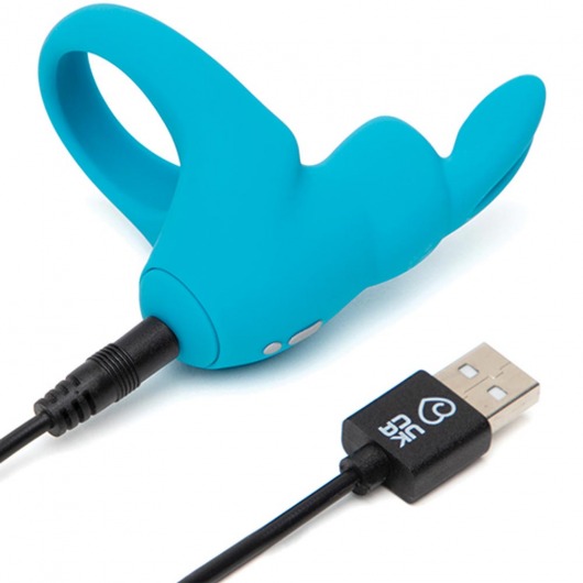 Голубое эрекционное виброкольцо Happy Rabbit Rechargeable Rabbit Cock Ring - Happy Rabbit - в Новокузнецке купить с доставкой