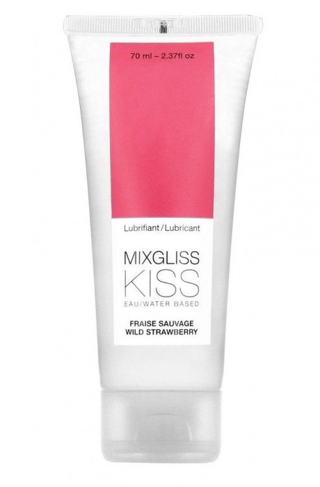 Смазка на водной основе Mixgliss Kiss с ароматом земляники - 70 мл. - Mixgliss - купить с доставкой в Новокузнецке