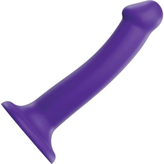 Фиолетовый фаллоимитатор-насадка Strap-On-Me Dildo Dual Density size M - 18 см. - Strap-on-me - купить с доставкой в Новокузнецке