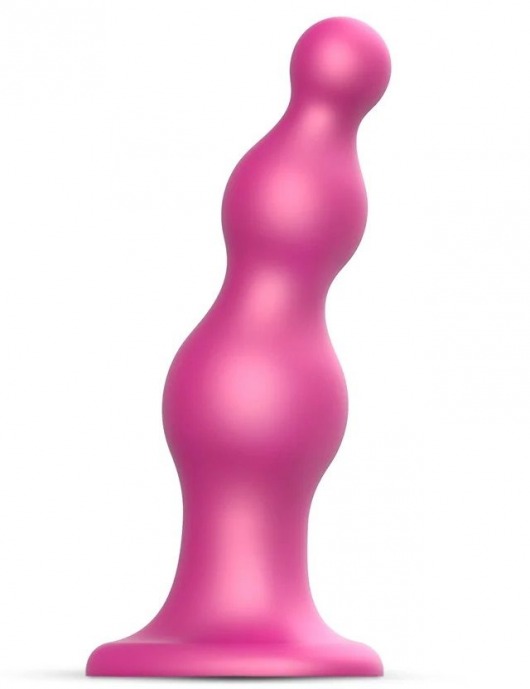 Розовая насадка Strap-On-Me Dildo Plug Beads size L - Strap-on-me - купить с доставкой в Новокузнецке