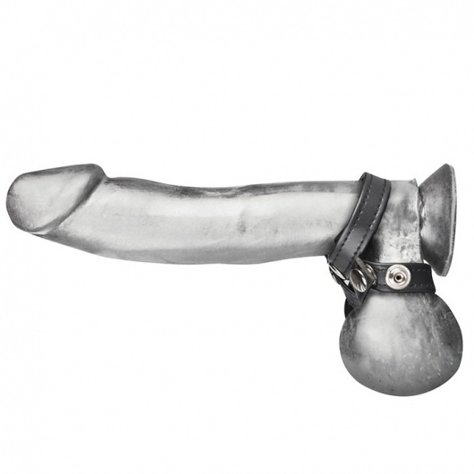 Разделитель мошонки из искусственной кожи на клепках 8 STYLE BALL DIVIDER - BlueLine - купить с доставкой в Новокузнецке