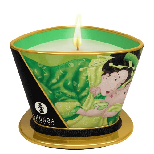 Массажная свеча Exotic Green Tea с ароматом зелёного чая - 170 мл. - Shunga - купить с доставкой в Новокузнецке