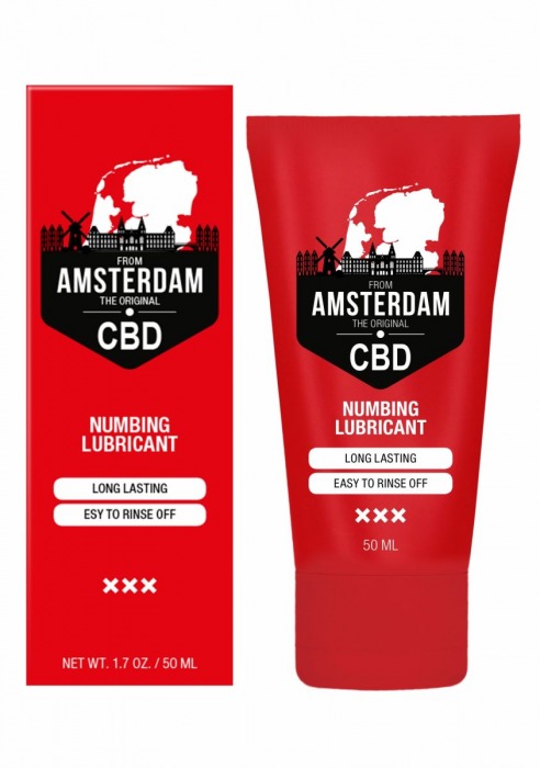 Пролонгирующий лубрикант Numbing CBD from Amsterdam - 50 мл. - Shots Media BV - купить с доставкой в Новокузнецке