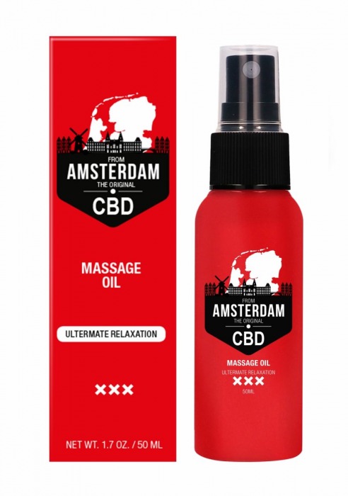 Стимулирующее массажное масло CBD from Amsterdam Massage Oil - 50 мл. - Shots Media BV - купить с доставкой в Новокузнецке