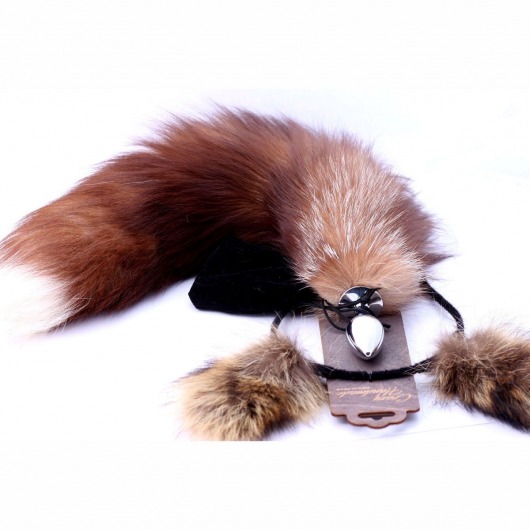 Игровой комплект: серебристая анальная пробка с пушистым хвостом и ободок-ушки - Crazy Handmade - купить с доставкой в Новокузнецке