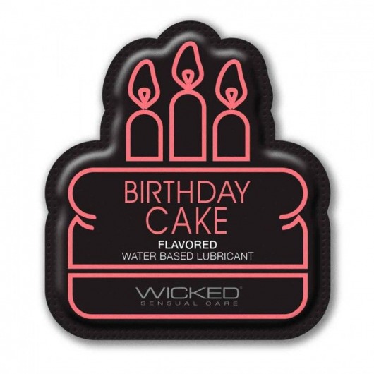 Лубрикант на водной основе со вкусом торта с кремом Wicked Aqua Birthday cake - 3 мл. - Wicked - купить с доставкой в Новокузнецке