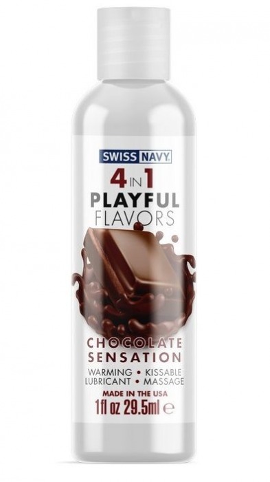 Массажный гель 4-в-1 Chocolate Sensation с ароматом шоколада - 29,5 мл. - Swiss navy - купить с доставкой в Новокузнецке